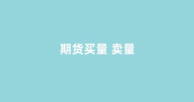 期货买量 卖量(期货卖量是什么意思)_https://www.fzdzcxj.com_上交所_第1张
